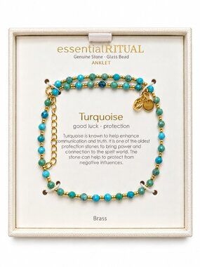 Essential Ritual Turquoise Beaded Anklet NWT